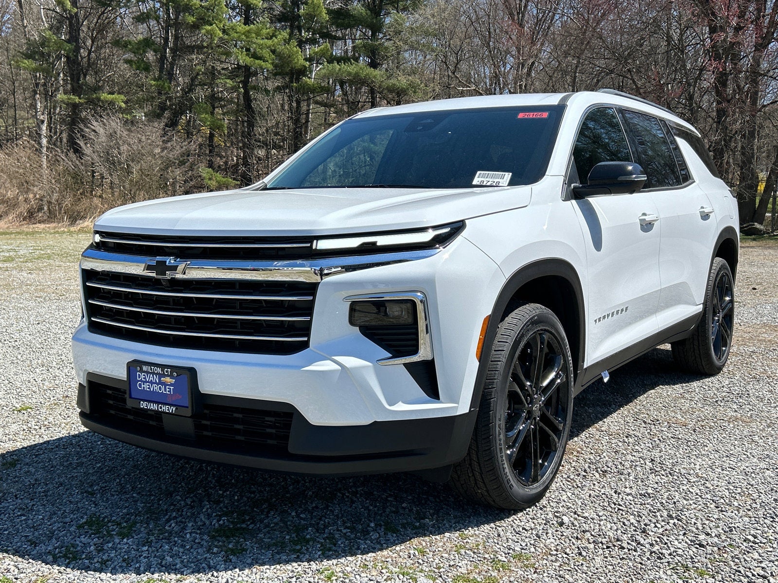 2026 Chevrolet Traverse LT in Summit White — front three-quarter view