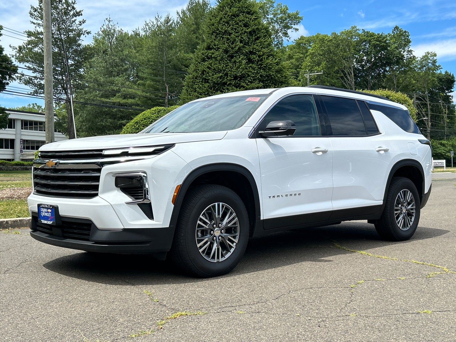 2026 Chevrolet Traverse LT in Summit White — front three-quarter view