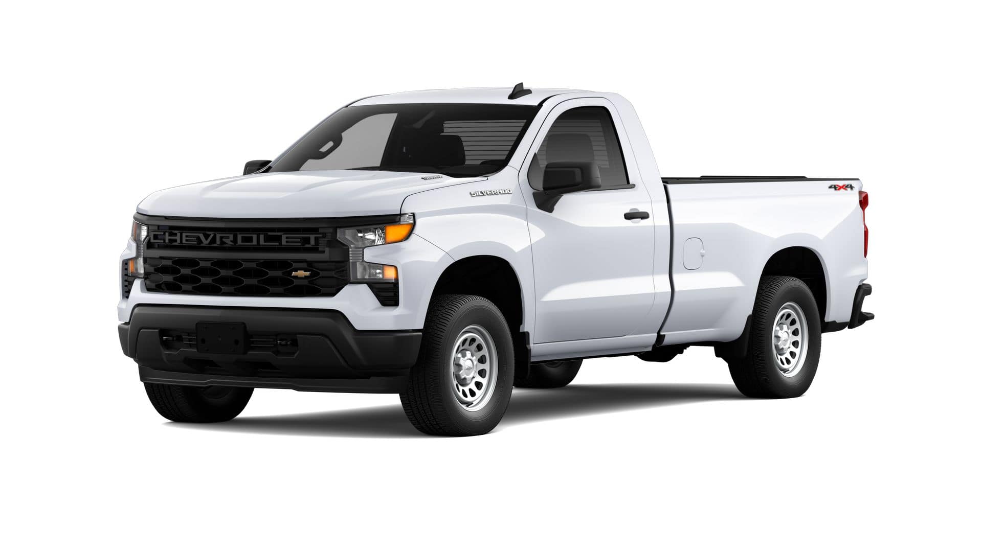 2026 Chevrolet Silverado 1500 WT in Summit White — front three-quarter view